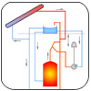 Solar water heating within a hot water system