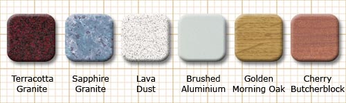 Examples of laminated worktop surface patterns