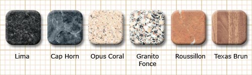 Examples of Omega� worktop surface patterns